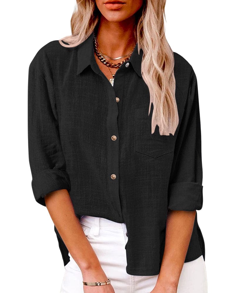 Elisa | Stijlvolle Lange Mouwen Blouse Praktisch en Elegant