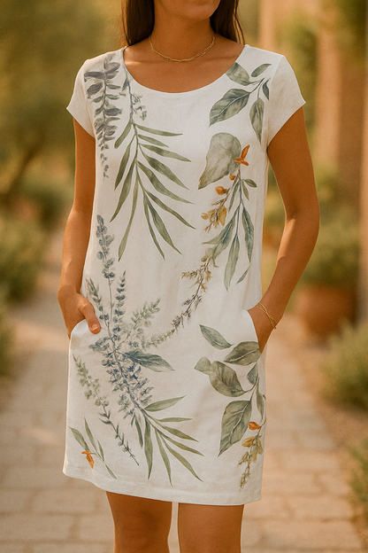 Casual korte jurk met elegante snit en zachte mouwen