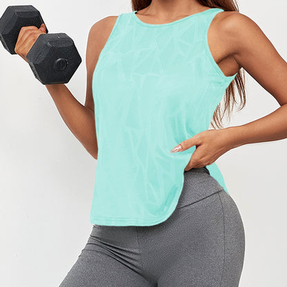 Lara | Yoga tanktop met geometrische uitsnijding en losse pasvorm