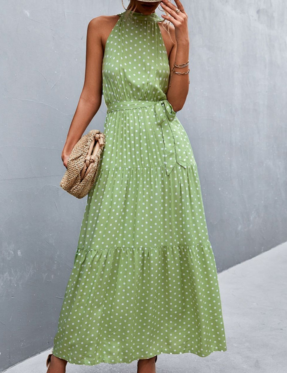 Mouwloze jurk met zomerse print