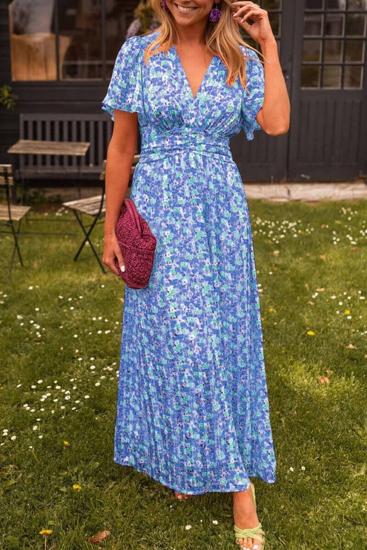 Elegante lange jurk met V-hals voor dames voor zomerfeesten