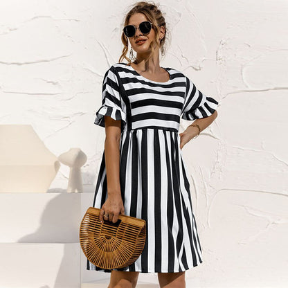 Elegante maxi-jurk met lange mouwen
