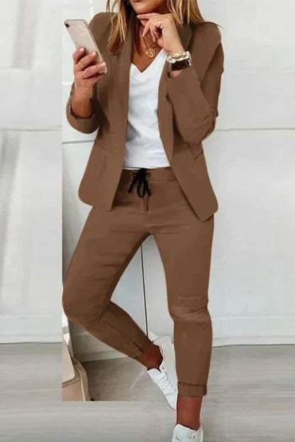 Blazer met lange mouwen en broek
