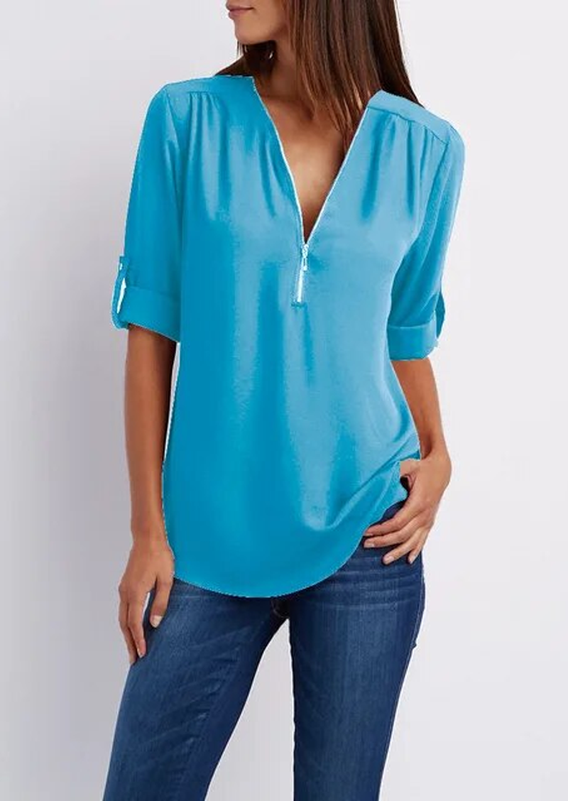 Leona | Elegante V-Hals Blouse voor Dames