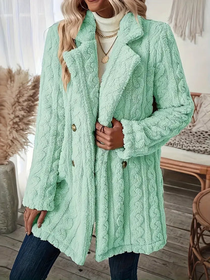 Amélie | Zachte, effen thermische damesjas met lange mouwen Chic