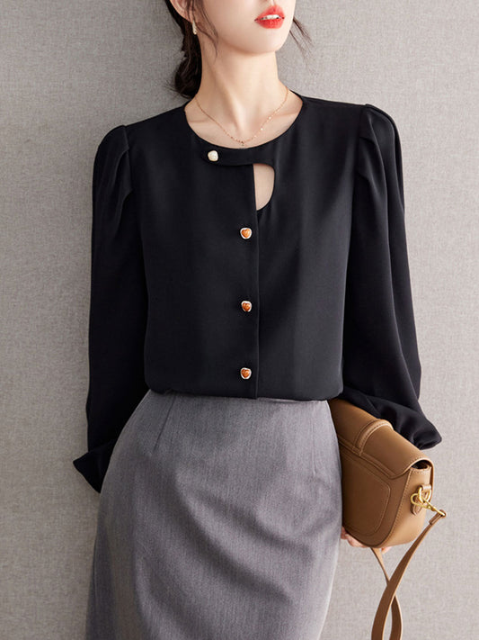 Farima Blouse | Vintage Blouse met Lange Mouwen