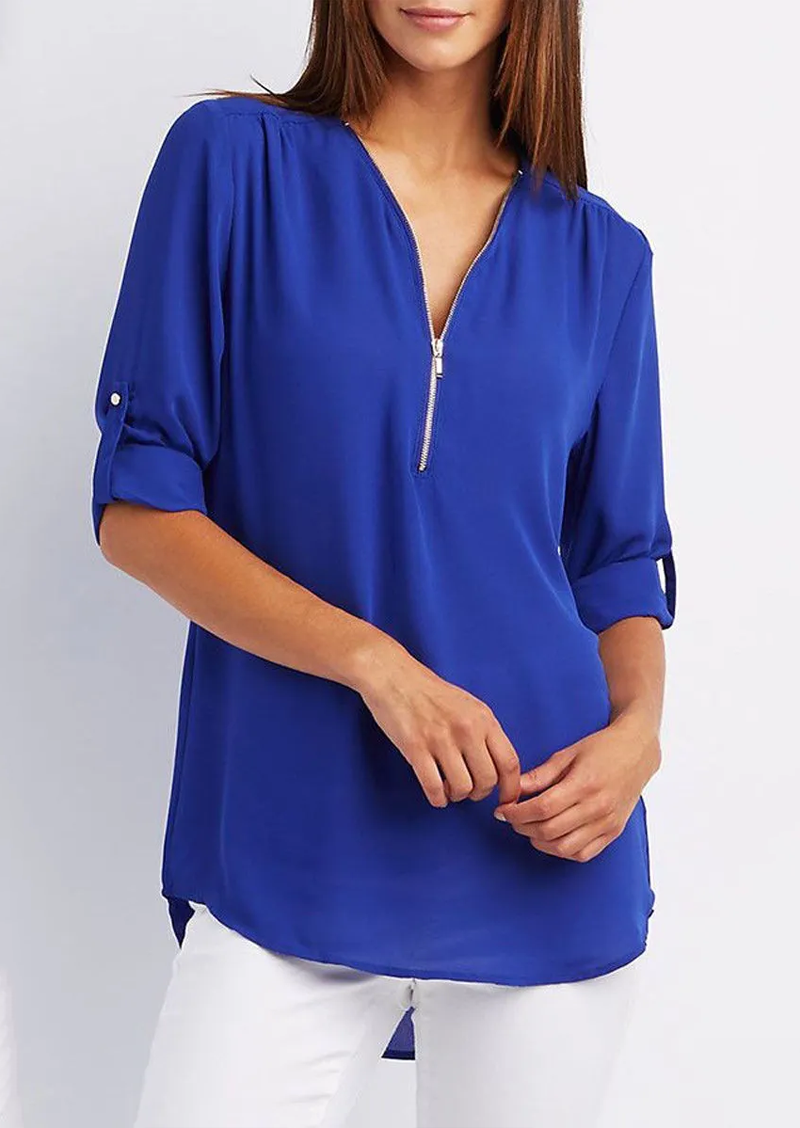 Leona | Elegante V-Hals Blouse voor Dames