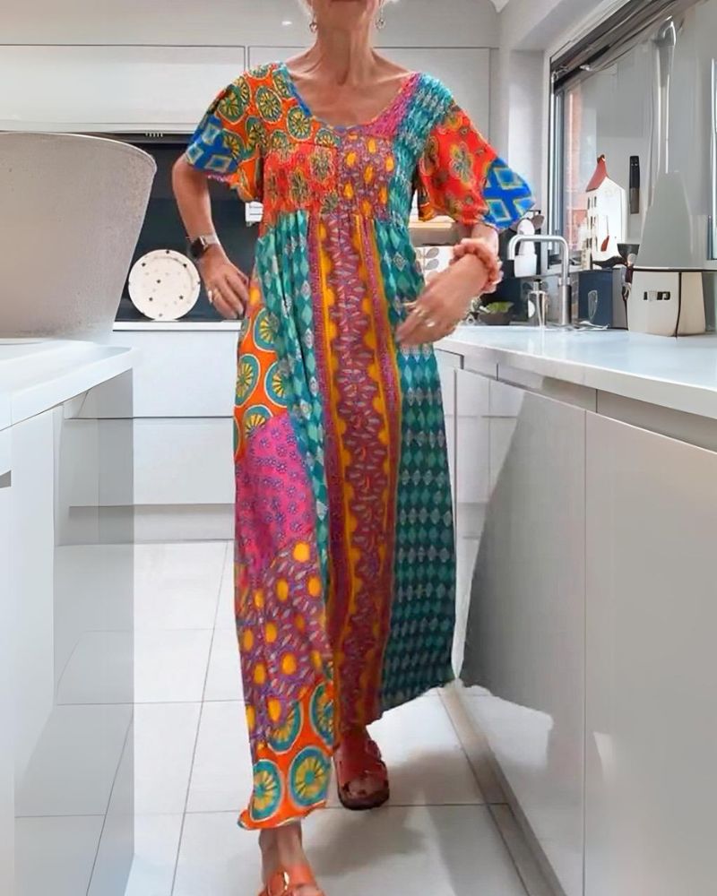 Boheemse jurk met paisleymotief