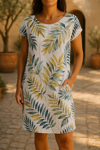 Casual korte jurk met elegante snit en zachte mouwen
