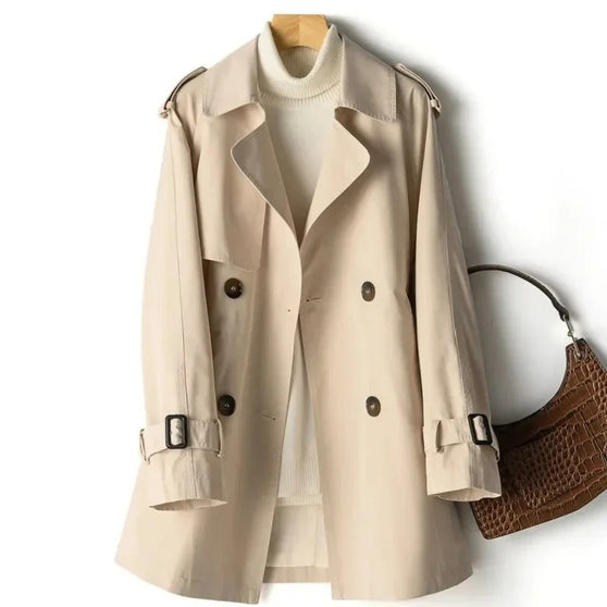 Zenvorin™ Elegante Trenchcoat met dubbele knoop