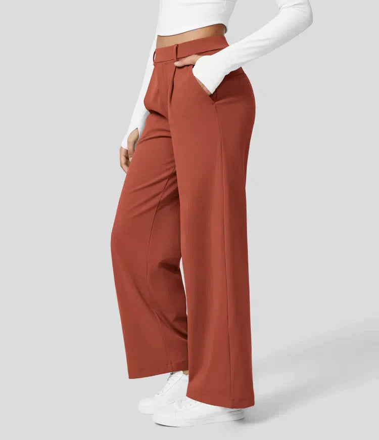 Séraphine - Stretchbroek met hoge taille en rechte pijp