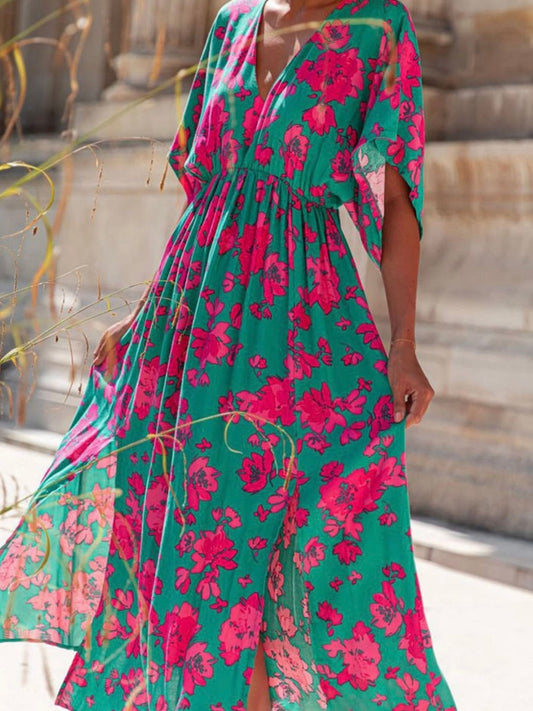 Zeegroene maxi jurk