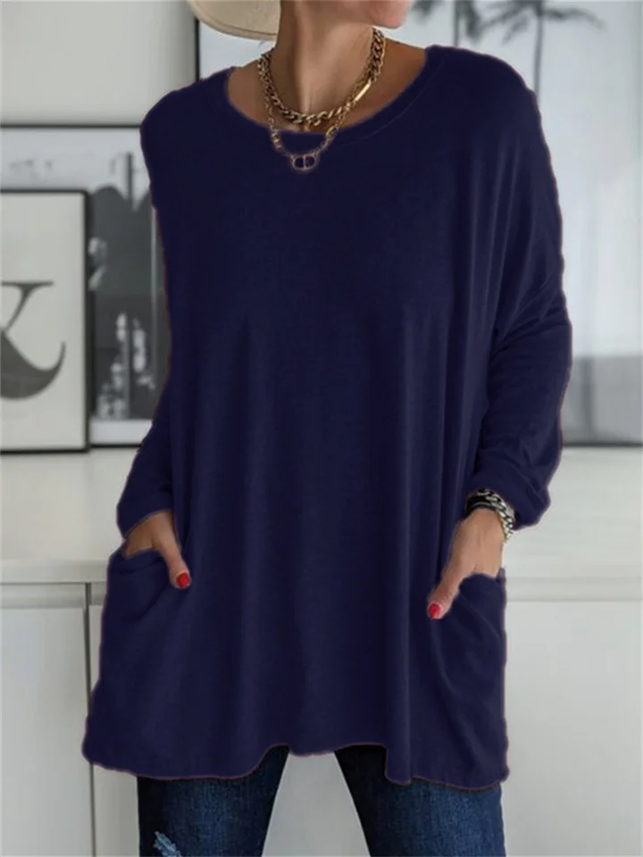 Losvallende blouse met zak voor alledaagse looks