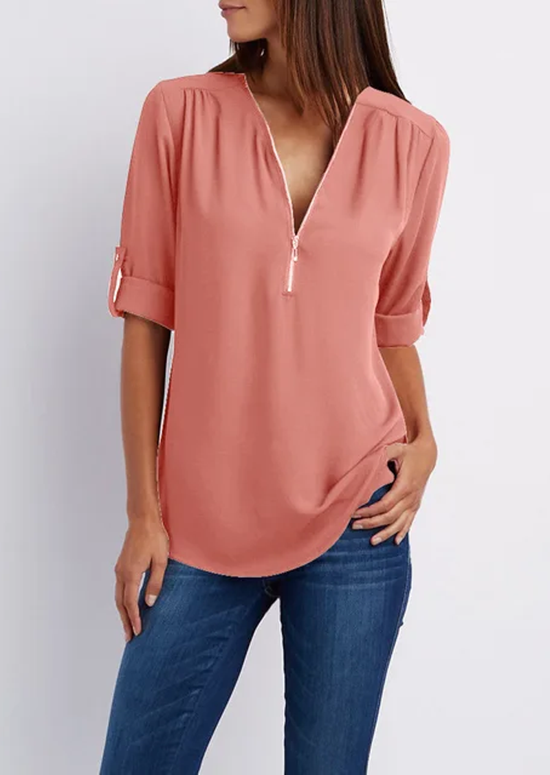 Leona | Elegante V-Hals Blouse voor Dames