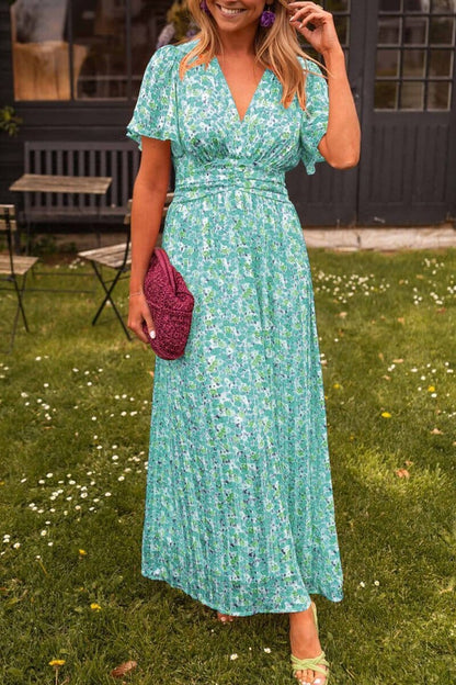 Elegante lange jurk met V-hals voor dames voor zomerfeesten