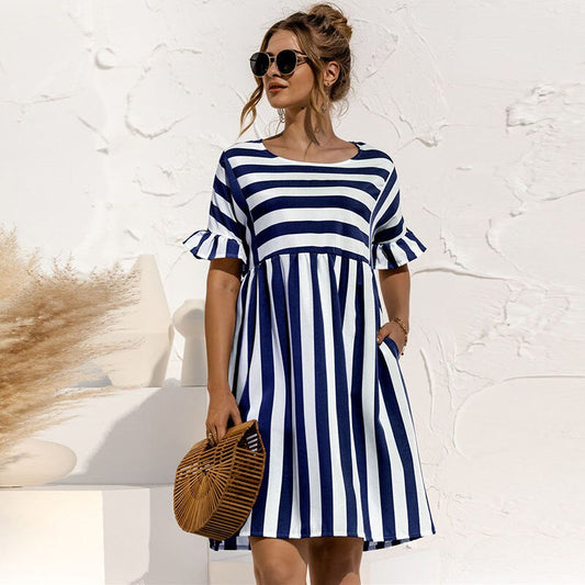 Elegante maxi-jurk met lange mouwen