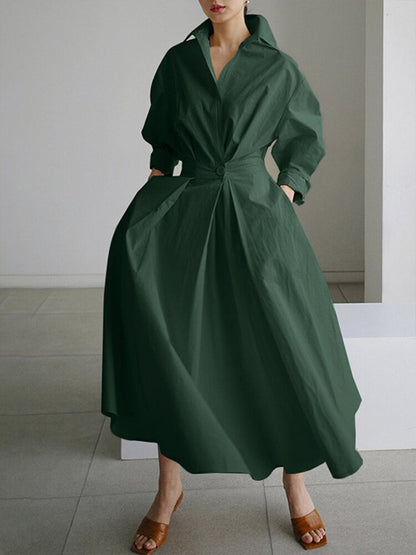 Elegante maxi-jurk met verfijnde plooien
