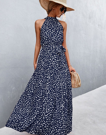 Mouwloze jurk met zomerse print