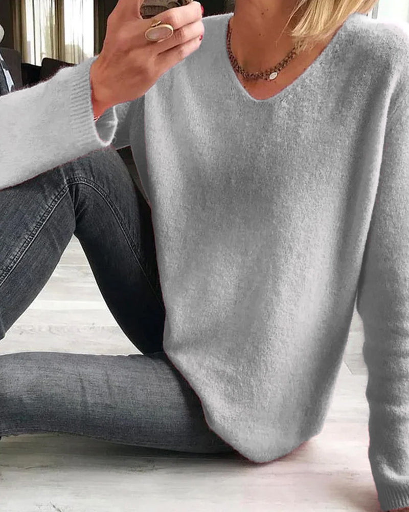 Mila | Dames trui met lange mouwen, effen, chic en comfortabel