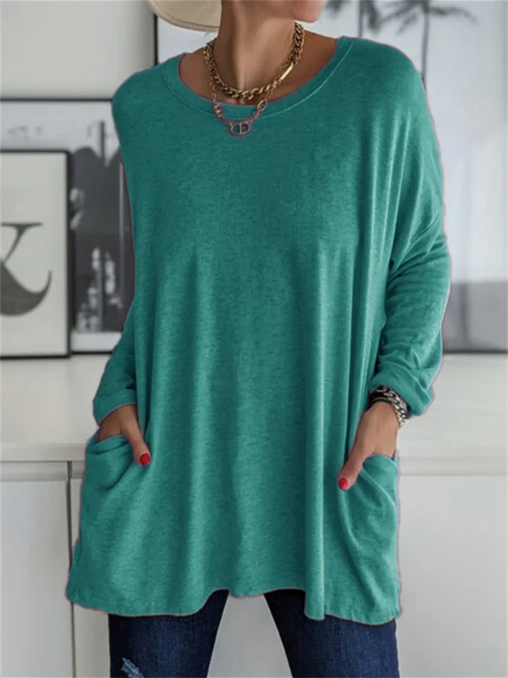 Losvallende blouse met zak voor alledaagse looks
