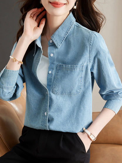 Fabianne Shirt | Casual Denim Shirt Met Lange Mouwen