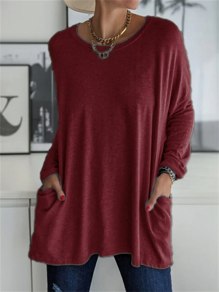 Losvallende blouse met zak voor alledaagse looks