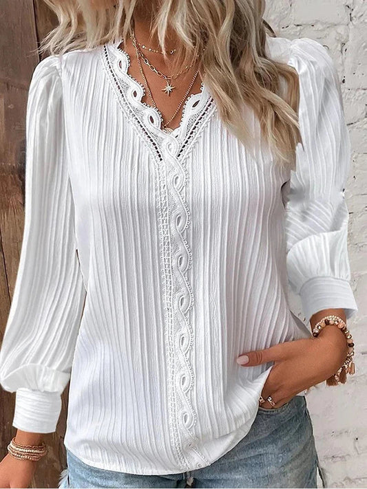 Lunorix™ Lichtgewicht Blouse met Kanten Detail