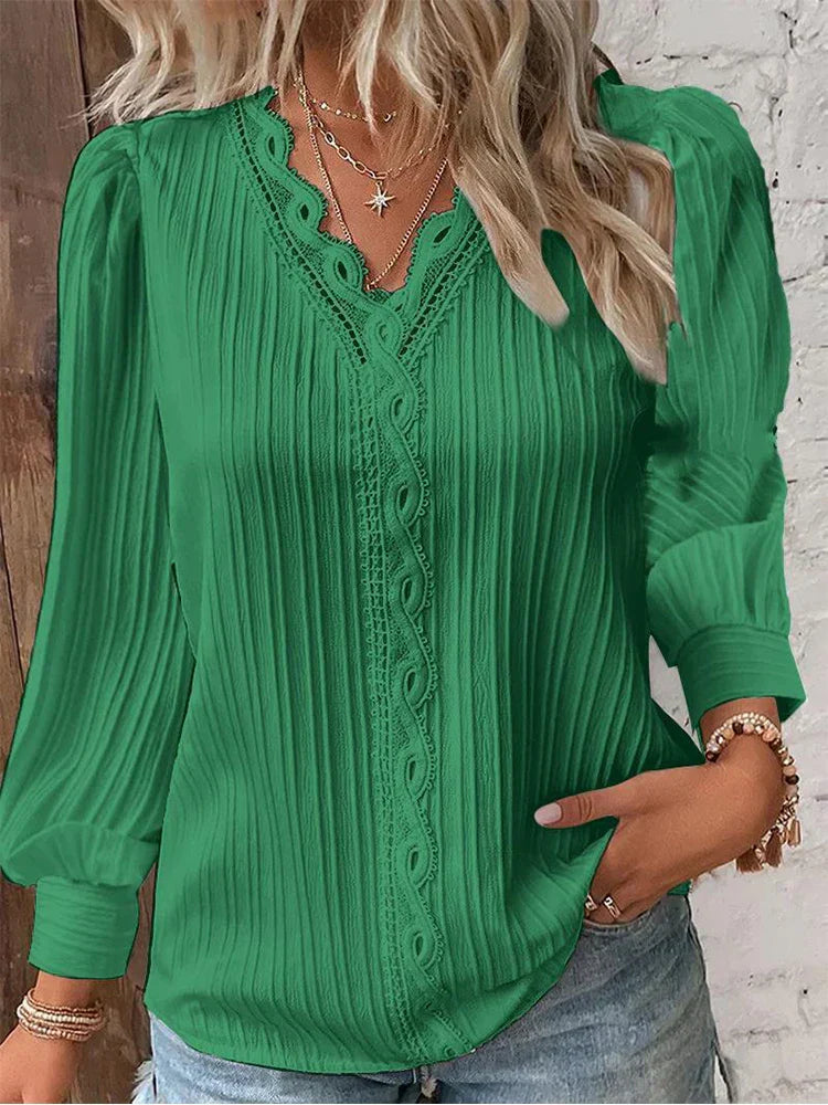 Lunorix™ Lichtgewicht Blouse met Kanten Detail