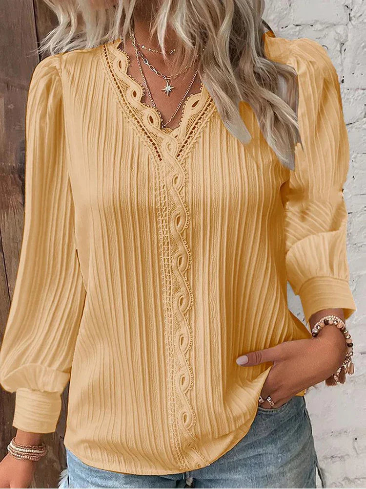Lunorix™ Lichtgewicht Blouse met Kanten Detail
