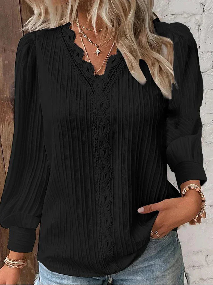 Lunorix™ Lichtgewicht Blouse met Kanten Detail