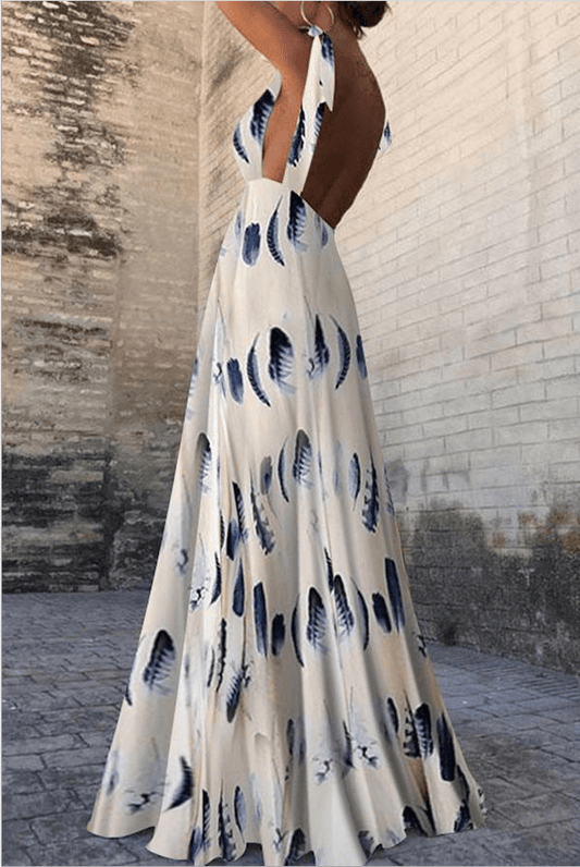 Adley - elegante mouwloze strapless jurk met bloemen