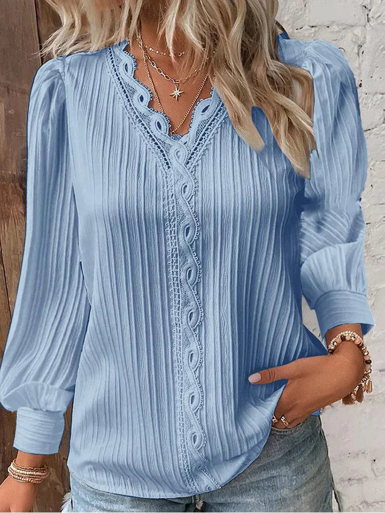 Lunorix™ Lichtgewicht Blouse met Kanten Detail