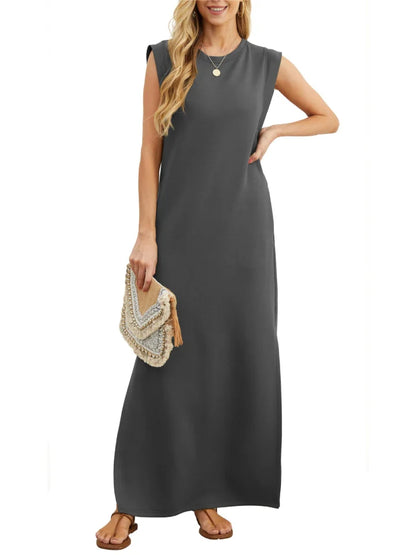 Aldina - Kreukvrije split casual jurk
