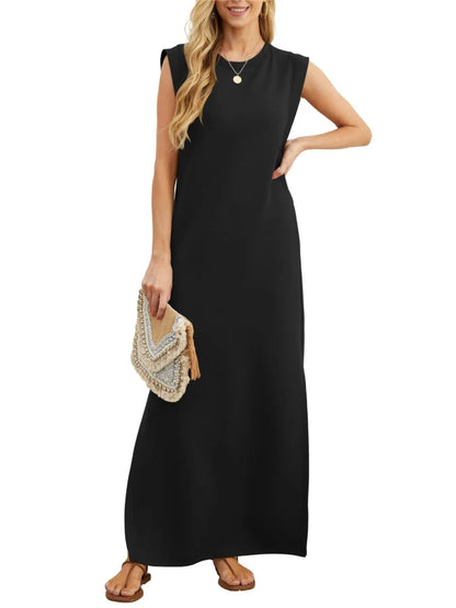 Aldina - Kreukvrije split casual jurk