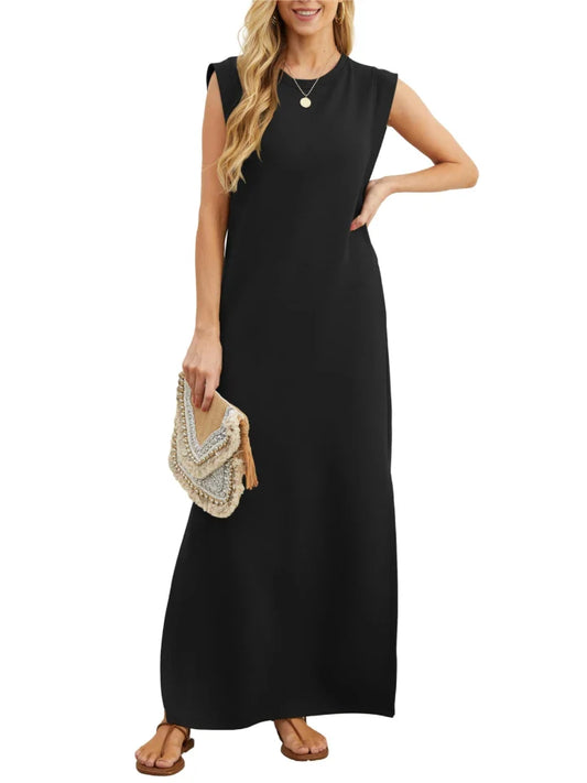 Aldina - Kreukvrije split casual jurk