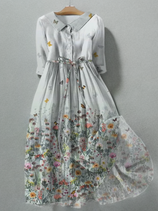 Alesha - Vintage stijl zakjurk met bloemen