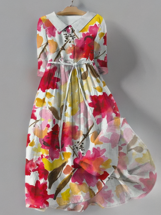 Amber - Kanten bloemenjurk in vintage stijl