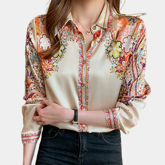 Gera Blouse | Bloemenprint Lange Mouw Blouse