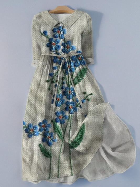 Amira - Gebloemde kanten jurk in vintage stijl