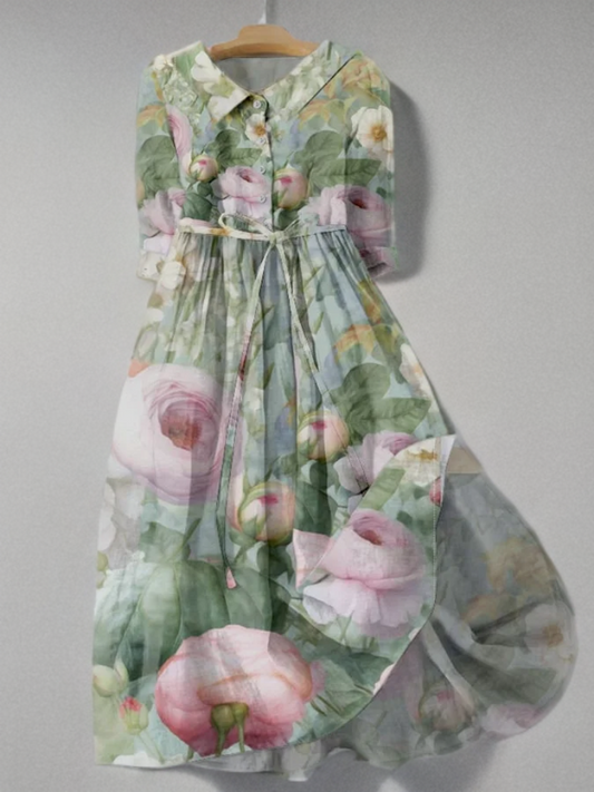 Anisa - Kanten jurk met bloemenprint