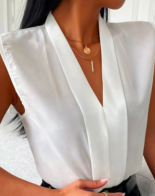 Vikkie Blouse | Mouwloze Blouse
