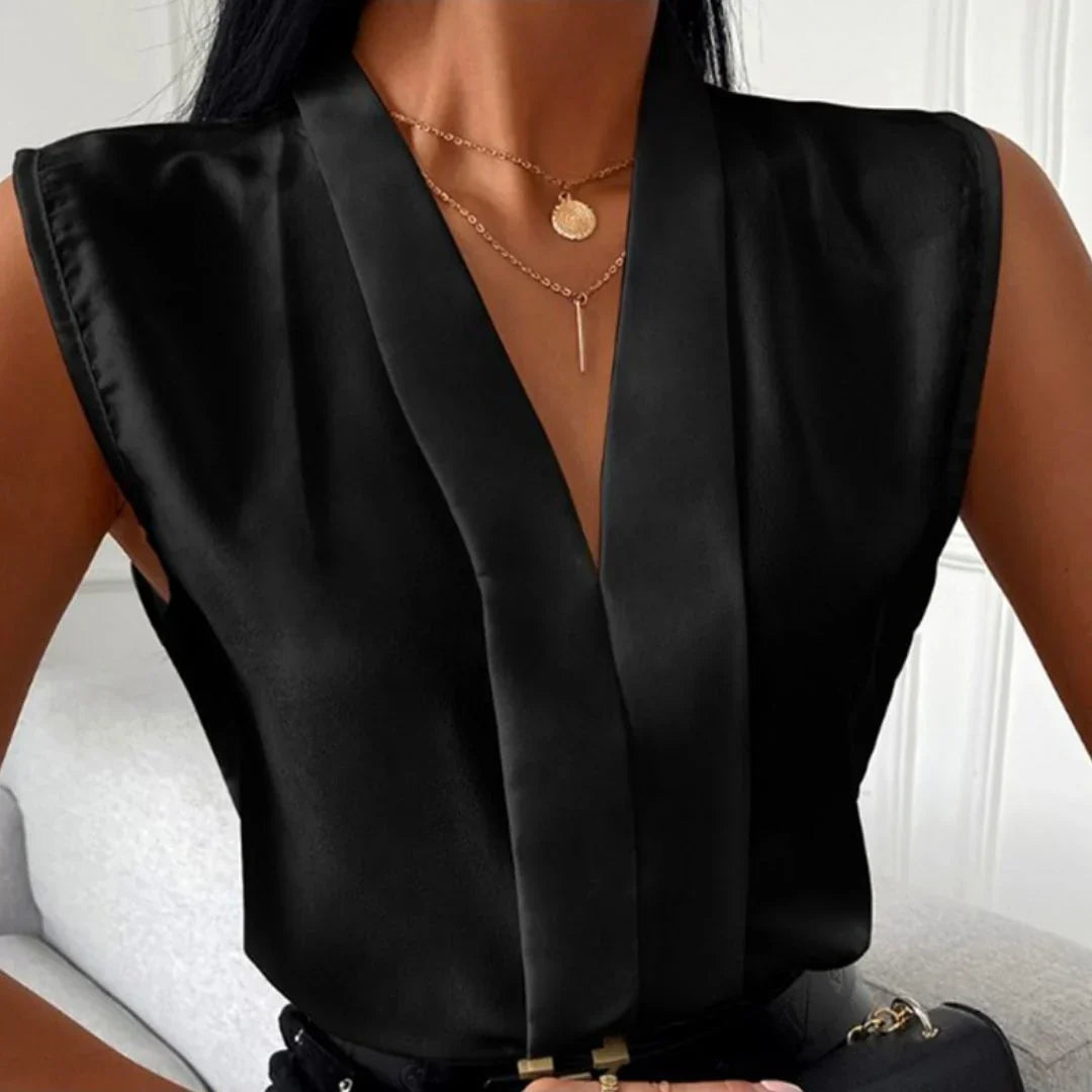 Vikkie Blouse | Mouwloze Blouse