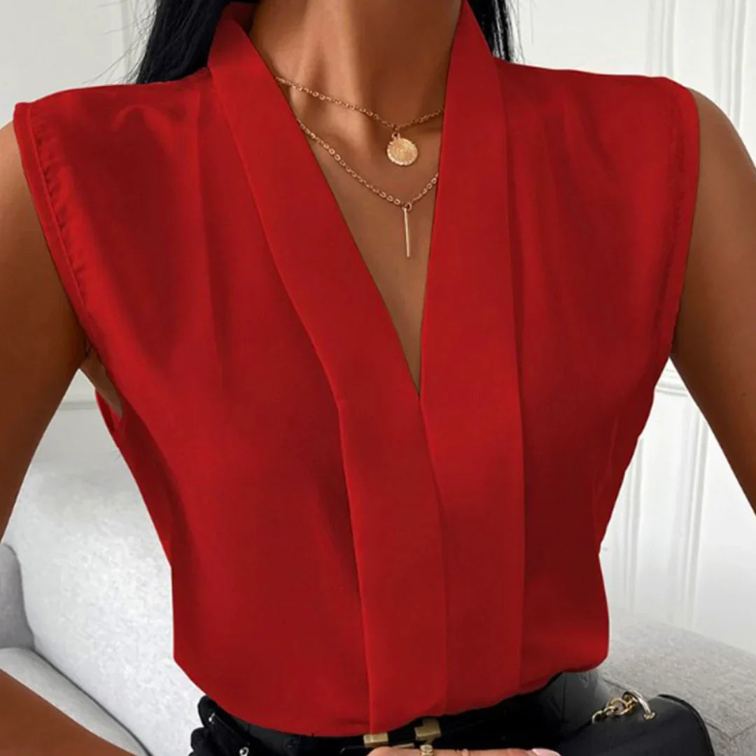 Vikkie Blouse | Mouwloze Blouse