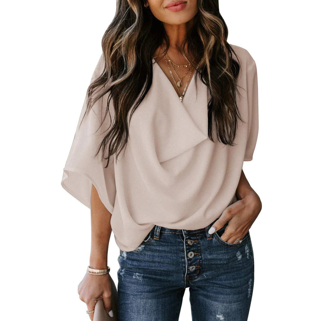 Nellie - Gedrapeerde Blouse voor Dames - Elegant & Veelzijdig