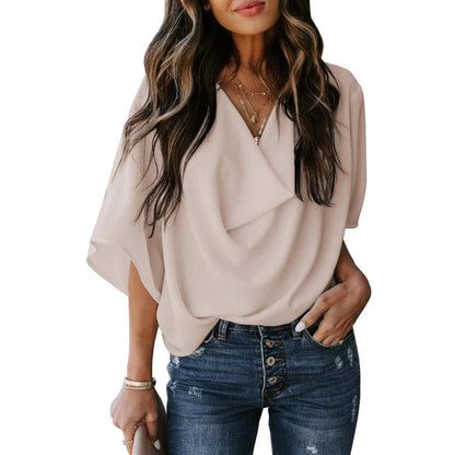 Nellie - Gedrapeerde Blouse voor Dames - Elegant & Veelzijdig