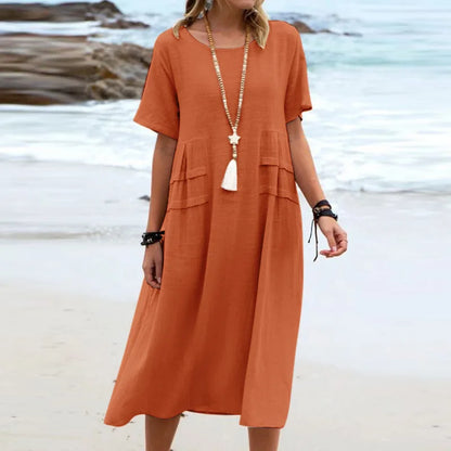 Benthe - Katoenen Linnen Strandjurk