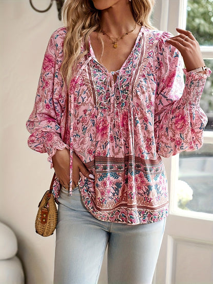 Bloemenstrik Voor Shirt - Lantaarnmouwen Ontwerp & Relaxed Fit