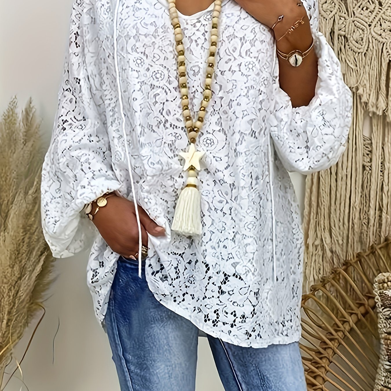 Blouse – Lange Mouwen & Kantdetails