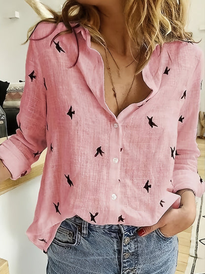 Button Front Shirt - Gedrukt Ontwerp & Knopsluiting