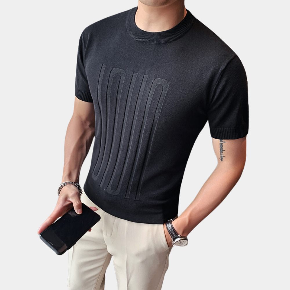 Keiland Shirt | Rond Hals Gebreid Hemd voor Mannen